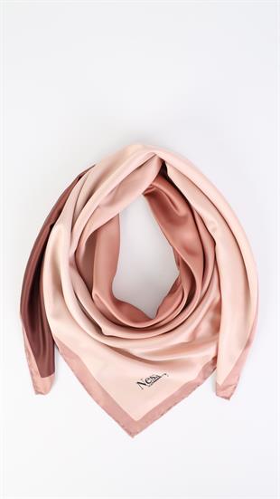 Nessce Degrade Pudra-Kahverengi Eşarp