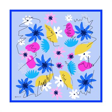 Olivia Twill Scarf Blue