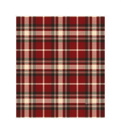 Kare Desenli Kırmızı Saçaklı Paşmina Eşarp 109x125