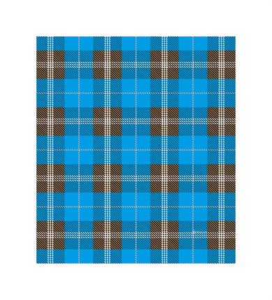 Kare Desenli Mavi Saçaklı Paşmina Eşarp 109x125