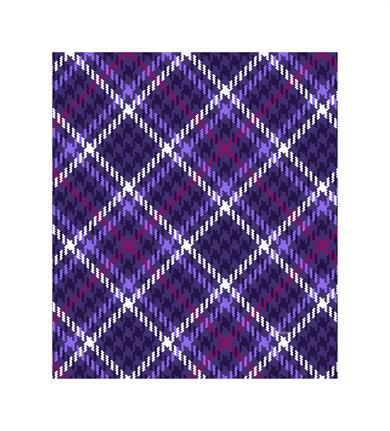 Kare Desenli Mor Saçaklı Paşmina Eşarp 109x125