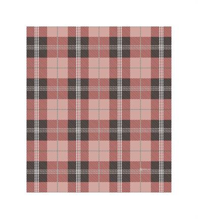 Kare Desenli Kırmızı Saçaklı Paşmina Eşarp 109x125