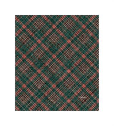 Kare Desenli Yeşil Saçaklı Paşmina Eşarp 109x125