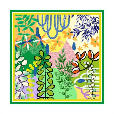 Planty Twill Scarf Green