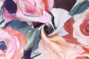 Rose Desenli Somon Pamuklu Şal