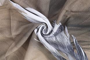 Sonbahar Desenli Kahve Pamuklu Şal