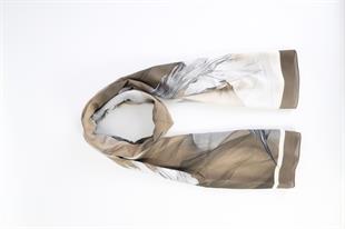 Sonbahar Desenli Kahve Pamuklu Şal