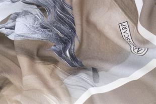 Sonbahar Desenli Kahve Pamuklu Şal