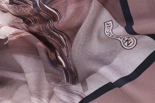 Sonbahar Desenli Kahverengi Pamuklu Şal