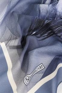 Sonbahar Desenli Mavi Pamuklu Şal