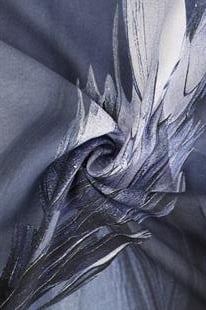 Sonbahar Desenli Mavi Pamuklu Şal