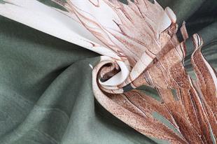 Sonbahar Desenli Yeşil Pamuklu Şal