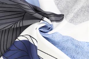 Yaprak Desenli A.Mavi Pamuklu Şal