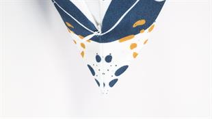 Yaprak Desenli Beyaz Kadife Yastık /Kırlent Kılıfı 48x48 cm