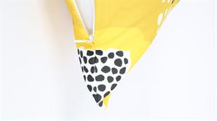 Yaprak Desenli Hardal Süet Yastık /Kırlent Kılıfı 48x48 cm