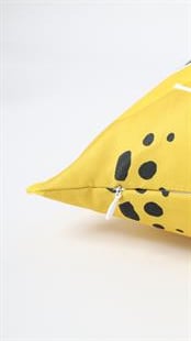 Yaprak Desenli Hardal Süet Yastık /Kırlent Kılıfı 48x48 cm