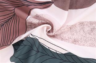 Yaprak Desenli Kahverengi Pamuklu Şal