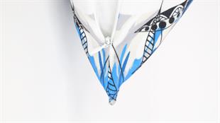 Yaprak Desenli Mavi Kadife Yastık /Kırlent Kılıfı 48x48 cm