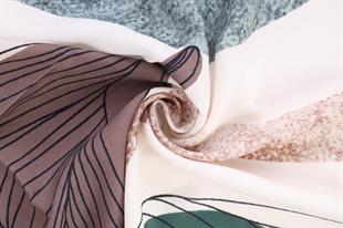 Yaprak Desenli Mint Pamuklu Şal