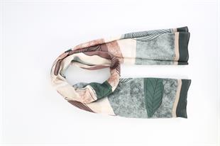 Yaprak Desenli Mint Pamuklu Şal