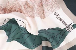 Yaprak Desenli Mint Pamuklu Şal