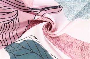 Yaprak Desenli Pembe Pamuklu Şal