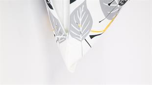 Yaprak Desenli Siyah Süet Yastık /Kırlent Kılıfı 48x48 cm