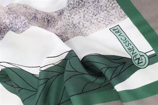 Yaprak Desenli Turkuaz Pamuklu Şal