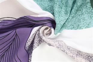 Yaprak Desenli Turkuaz Pamuklu Şal