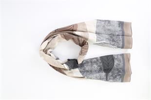 Yaprak Desenli Vizon Pamuklu Şal