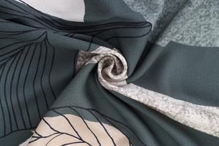 Yaprak Desenli Yeşil Pamuklu Şal