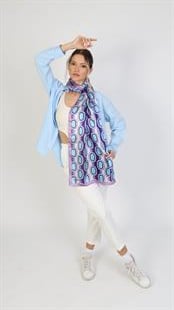 İpek Viskon Şal Mor