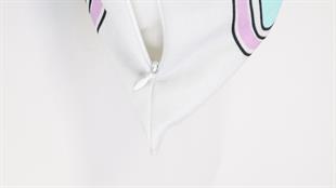 Yüz Desenli Pembe Kadife Yastık /Kırlent Kılıfı 48x48 cm