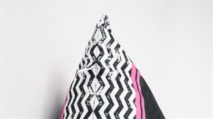 Yüz Desenli Siyah Süet Yastık /Kırlent Kılıfı 48x48 cm