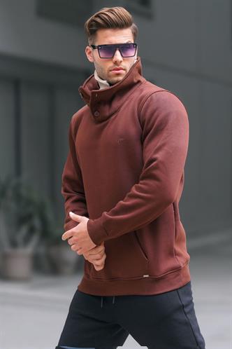 Acı Kahverengi Yaka Detaylı Erkek Sweatshirt 4411