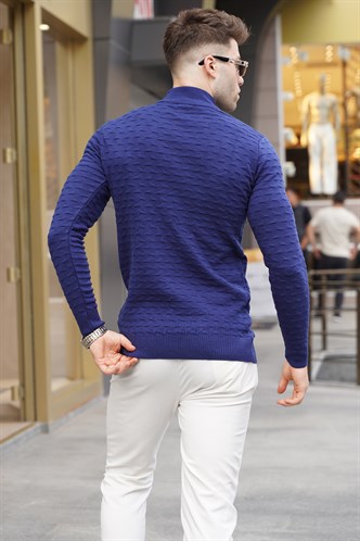 Light Navy Blue Knitted Sweater 5762
