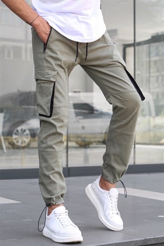 Açık Yeşil Kargo Cep Jogger Pantolon 5791