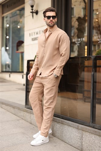 Camel Gömlek Pantolon Erkek İkili Takım E7322