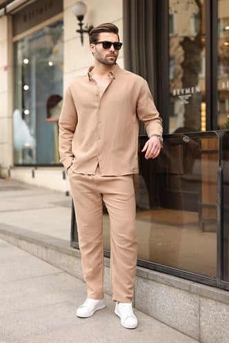 Camel Gömlek Pantolon Erkek İkili Takım E7322