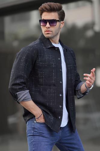 Antrasit Desenli Regular Fit Erkek Gömlek 6722