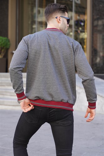 Antrasit Kapitone Desenli Erkek Bomber Ceket 6035