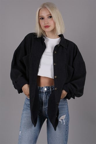 Antrasit Oversize Gömlek Ceket MG1562