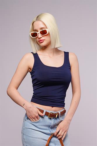 Lacivert Kalın Askılı Kadın Bluz MG1998