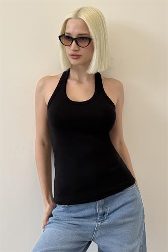 Siyah Halter Yaka Kadın Atlet Mg2529