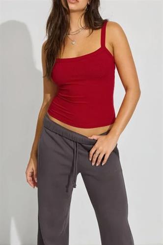 Kırmızı Fitilli Görünümlü Askılı Basic Atlet MG2236