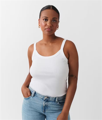 Beyaz Fitilli Görünümlü Askılı Basic Atlet MG2236