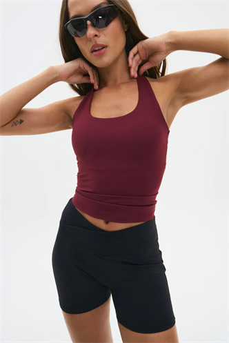 Bordo Halter Yaka Kadın Atlet MG2680