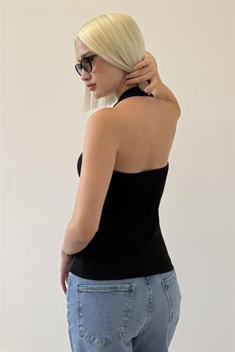 Siyah Halter Yaka Kadın Atlet Mg2529