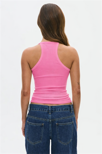 Pembe Basic Vücuda Oturan Kolsuz Kadın Atlet MG2639