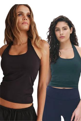 Füme/Siyah Halter Yaka Kadın Atlet 2li Set  MG2680